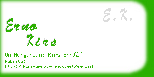 erno kirs business card